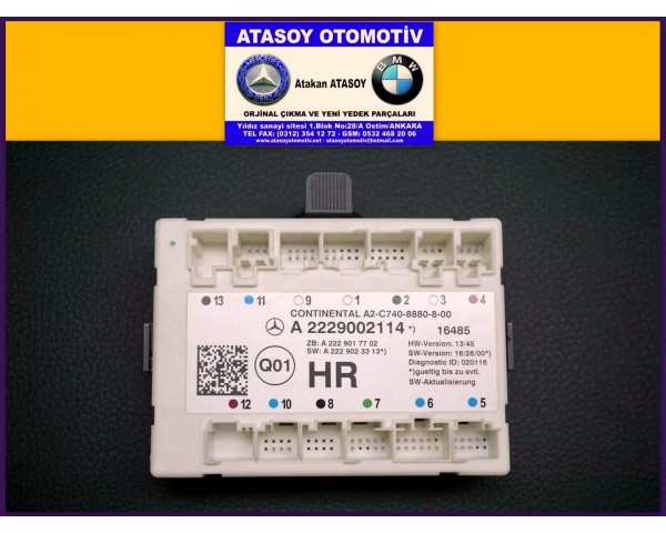 MERCEDES W222 HR KAPI BEYNİ A2229007918 A2229002114 A2229002212 A2229009809 A2229009509 A2229009008 A2229002407 A2229005306 A2229006005